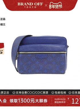 中古LV路易威登女包A级95新Taiga Llama蓝色斜挎包