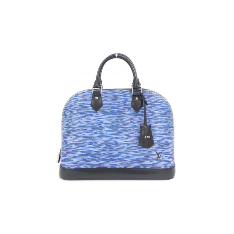中古LV路易威登女包A级95新Epi Denim Alma-贝壳包水波纹手提包