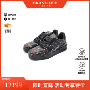 中古LV路易威登男S级99新sneakers运动鞋 黑色欧美BRANDOFF 牛皮鞋