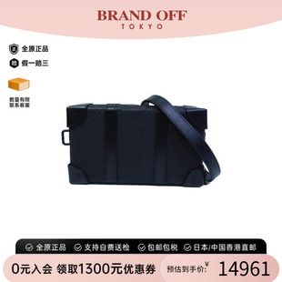 中古LV路易威登女包B级9新Soft Trunk盒子牛皮斜挎包黑色BRANDOFF