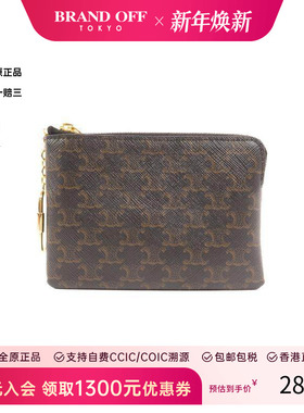 中古Celine赛琳女S级99新coin purse零钱包涂层/防水帆布零钱包