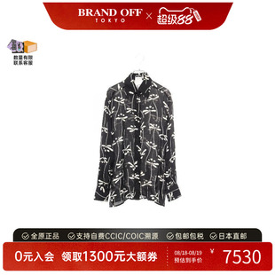 中古Chanel香奈儿女B级9新Chanel香奈儿丝绸上衣黑色