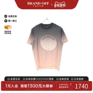 中古LV路易威登男B级9新T-shirtT恤棉上衣灰色