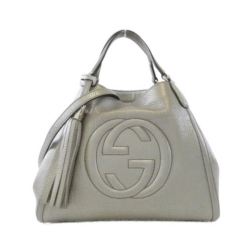 中古GUCCI古驰牛皮斜挎女包