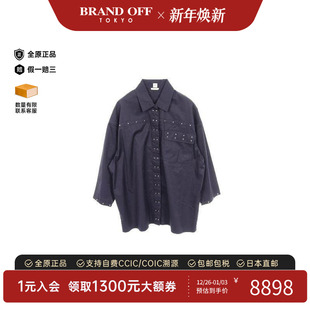 中古Hermes爱马仕女A级95新tops上衣棉上衣黑色正品 BRANDOFF 时尚