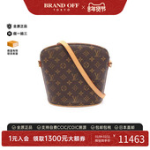 中古LV路易威登女包A级95新Druot酒壶包涂层 防水帆布斜挎包棕色