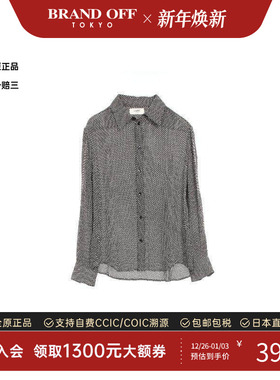 中古Celine赛琳女A级95新tops上衣编织品上衣黑色正品BRANDOFF