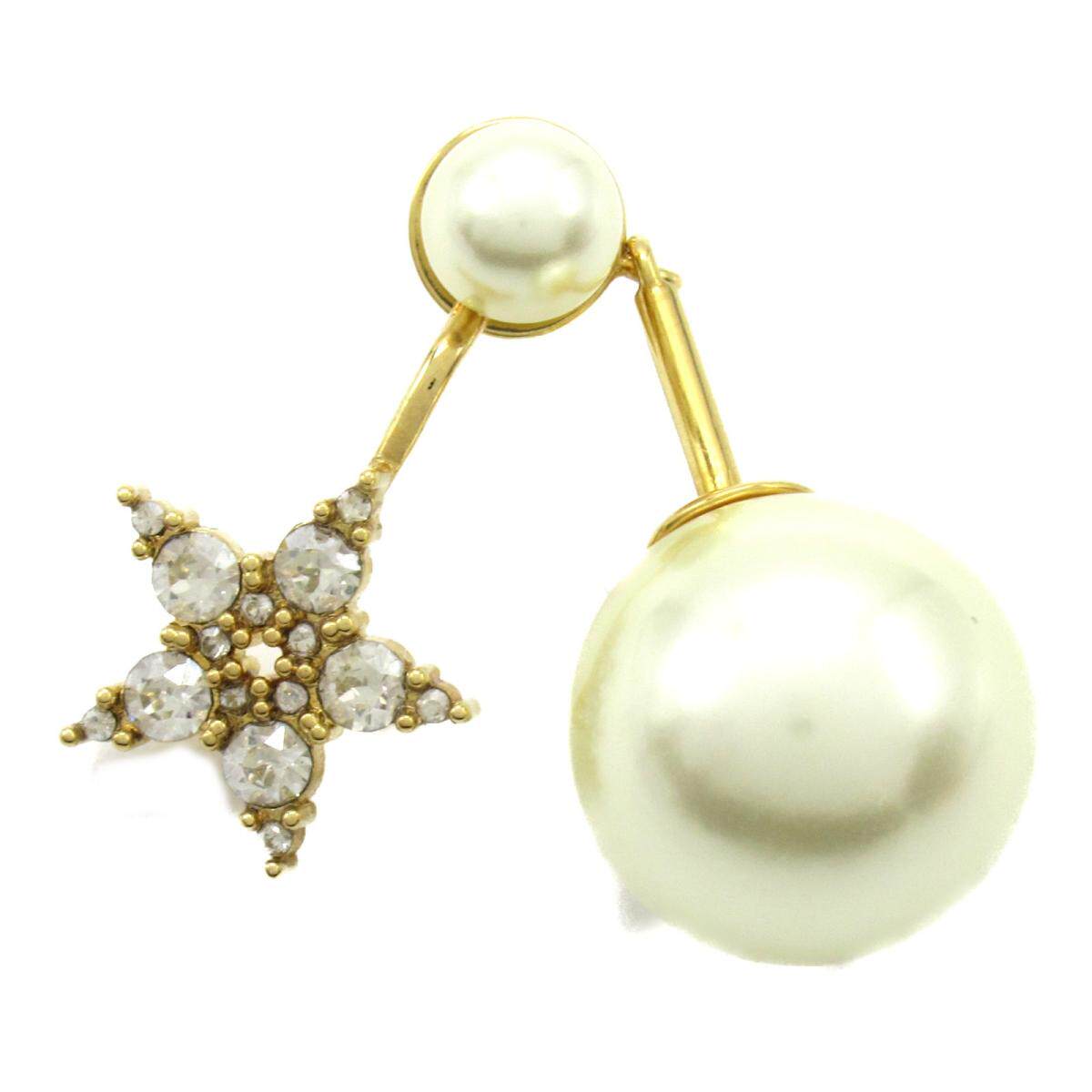 中古Dior【A】9.5新Pearl diamond earrings耳钉BRANDOFF