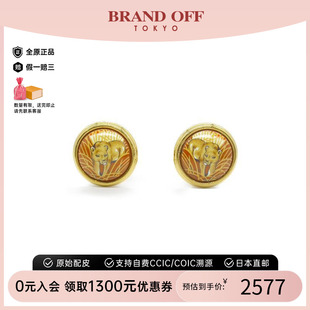 中古Hermes愛馬仕女B級9新earrings耳環(huán)鍍金金屬耳夾耳釘金色時尚