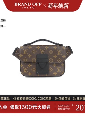 中古LV路易威登通用A级95新S-Lock Sling Bag老花手提斜挎包复古