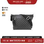 中古LV路易威登女包A级95新 时尚 Graphite Mick棋盘格斜挎包正品