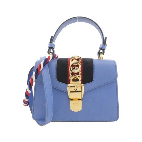 中古GUCCI古驰牛皮斜挎女包
