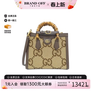 中古GUCCI古驰女包A级95新DIANA老花斜挎包竹节包正品BRANDOFF