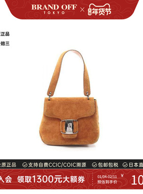 中古Ferragamo菲拉格慕女包B级9新hand手翻毛皮 / 绒面革手提包