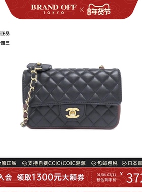 中古CHANEL香奈儿女包A级95新AS2228 Bag CF黑金牛皮斜挎包正品