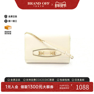 中古Bally巴利女包A级95新shoulder bag斜挎包牛皮斜挎包白色