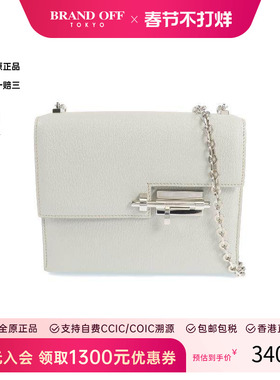 中古Hermes爱马仕女包B级9新Verrou手枪包羊皮单肩包蓝色正品时尚