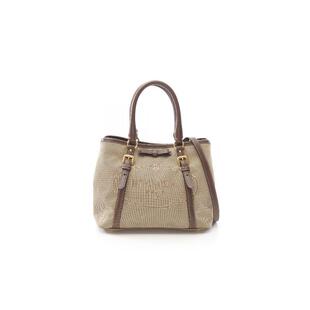 bag托特包帆布斜挎包浅褐色 中古Prada普拉达女包B级9新tote