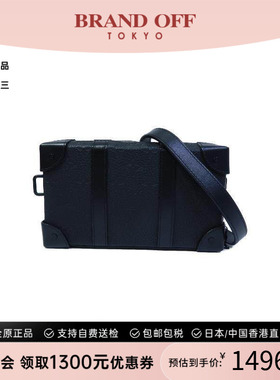 中古LV路易威登女包B级9新Soft Trunk盒子牛皮斜挎包黑色BRANDOFF
