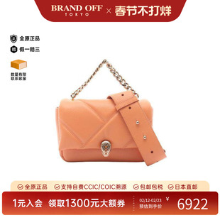 中古Bvlgari宝格丽女包A级95新serpenti蛇形牛皮斜挎包橘色时尚