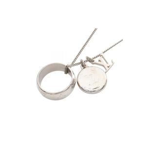 中古LV路易威登男A级95新necklace项链不锈钢项链银色