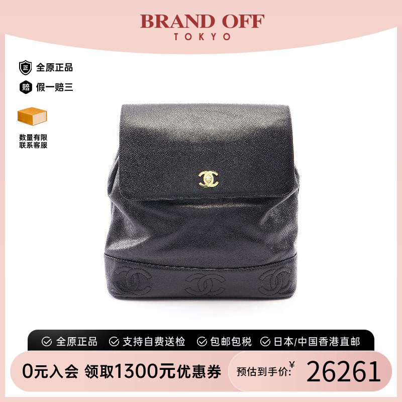 日本中古二奢Chanel香奈儿女包A级95 新背包帆布背包双肩包正品