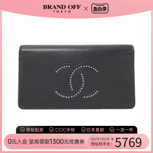 钱包黑色羊皮BRANDOFF 中古CHANEL香奈儿A级95新wallet钱包长款