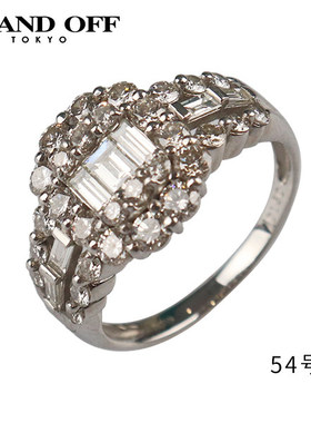 中古日本进口商品方形钻石戒指