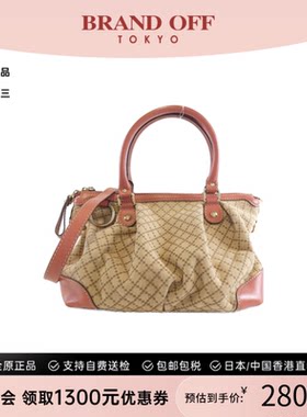 中古GUCCI古驰帆布菱格斜挎女包