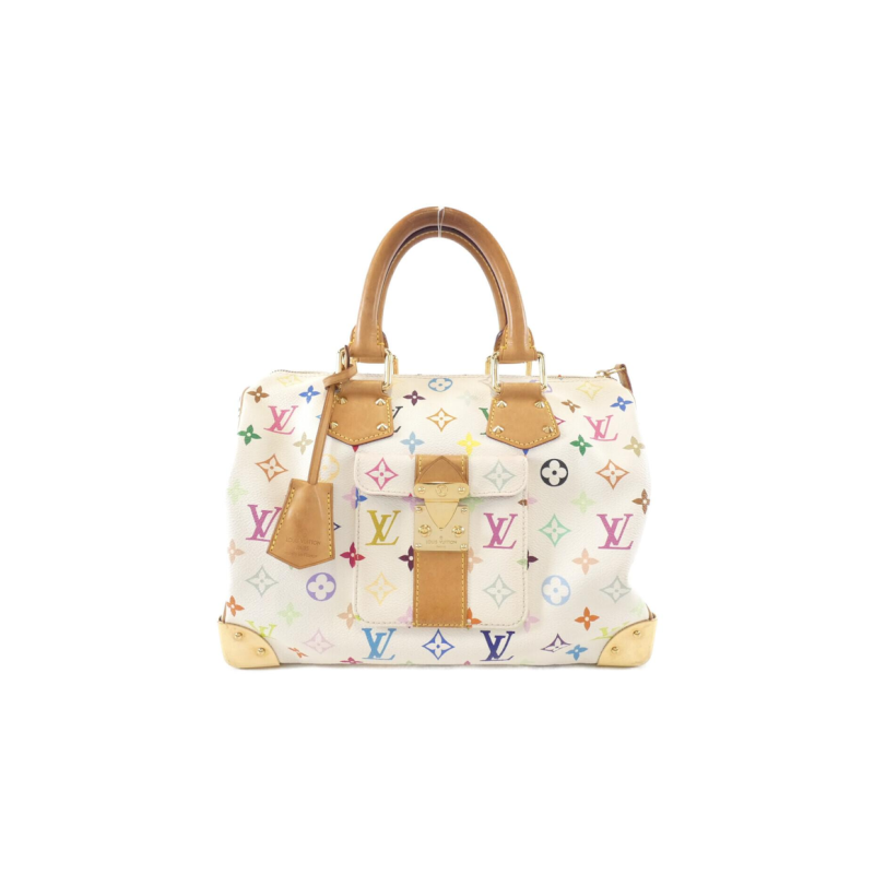 中古LV路易威登Speedy白三彩女包