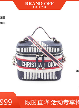 中古Dior迪奥女包A级95新handbag手提包帆布斜挎包蓝色BRANDOFF