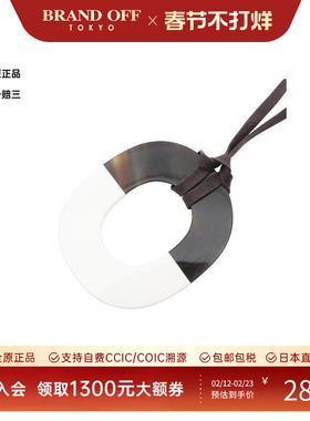 中古Hermes爱马仕女A级95新necklace项链牛皮项链棕色