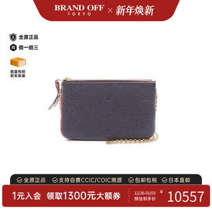中古LV路易威登女包A级95新Pochette Zip牛皮斜挎包蓝色 Double