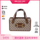 中古Gucci古驰女包A级95新handbag涂层 防水帆布手提包棕色