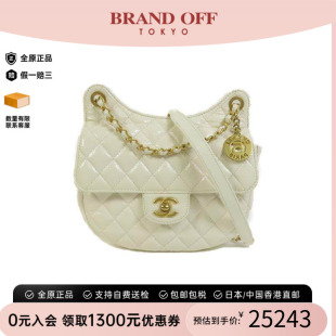 中古Chanel香奈儿女包A级95新shoulder bag斜挎包牛皮斜挎包白色