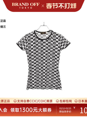 中古Fendi芬迪女A级95新T-shirtT恤尼龙上衣黑色经典正品BRANDOFF