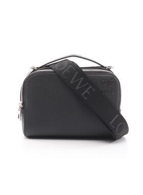 中古Loewe罗意威女包A级95新camera bag相机包牛皮斜挎包黑色