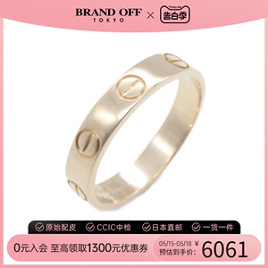 中古Cartier卡地亚95新mini love ring戒指_指环10号K18PG玫瑰金