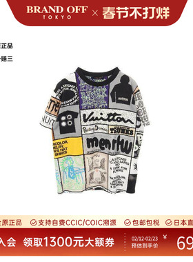 中古LV路易威登男A级95新T-shirtT恤棉上衣黑色