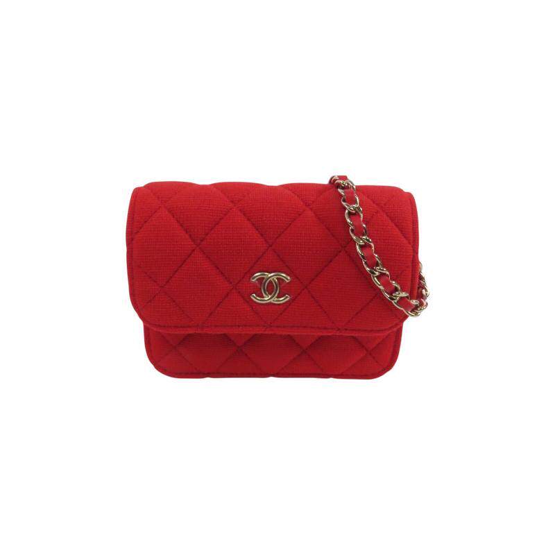中古Chanel香奈儿女包A级95新Shoulder bag肩包帆布斜挎包红色