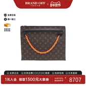 中古LV路易威登女包A级95新Solar A4老花手拿包正品 Ray Pochette