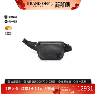 中古LV路易威登男包A级95新body bag随身包牛皮腰包黑色