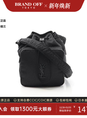 中古YSL圣罗兰女包S级99新shoulder bag斜挎包尼龙斜挎包黑色欧美
