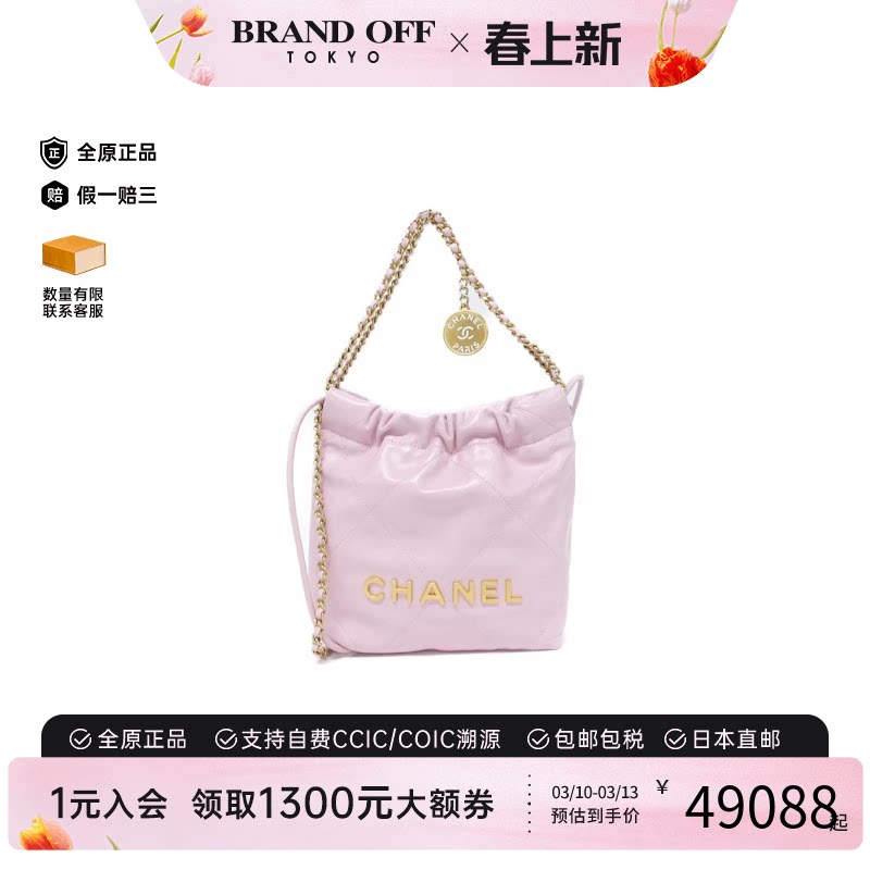 中古CHANEL香奈儿女包95新Chanel 22 Line MINI垃圾袋手提斜挎包