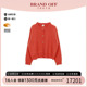 中古Hermes爱马仕女A级95新cardigan开衫 羊毛上衣橘色