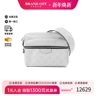 中古LV路易威登男包B级9新Shoulder 防水帆布斜挎包 bag肩包涂层