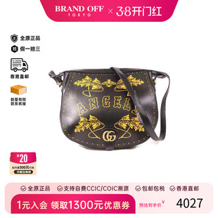 中古Gucci古驰女包B级9新Shoulder bag肩包牛皮斜挎包黑色