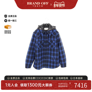 中古Celine赛琳男A级95新shirt jacket衬衫夹克羊毛外套蓝色