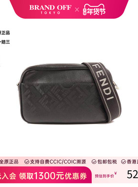 中古Fendi芬迪女包B级9新Camera Bag相机包牛皮斜挎包黑色正品