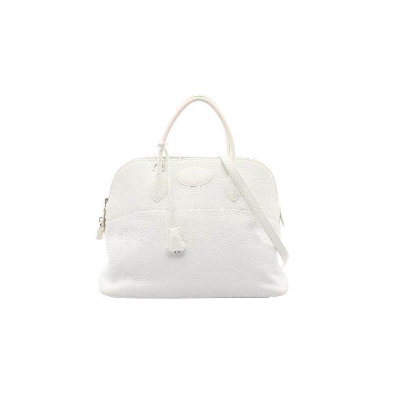 中古Hermes爱马仕女包B级9新Handbag手包牛皮斜挎包白色正品时尚